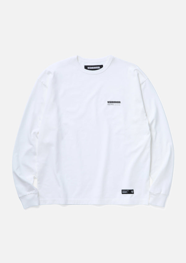 【NEIGHBORHOOD|ネイバーフッド】CLASSIC CREWNECK LS/クラシック クルーネック LS(WHITE)