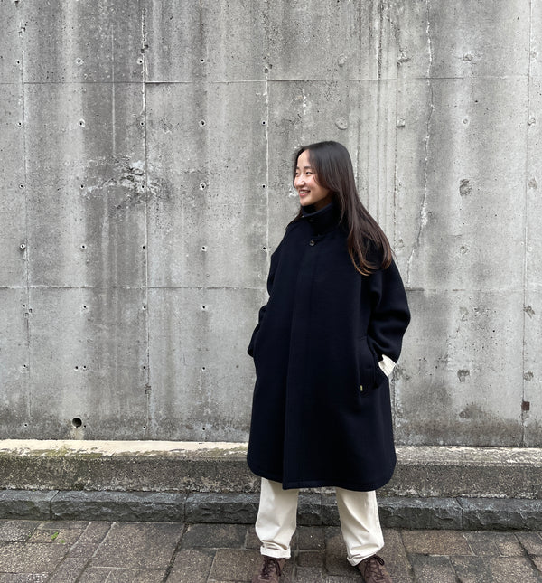 【FARAH|ファーラー】BAL COLLAR OVERCOAT/バルカラーオーバーコート(NAVY)