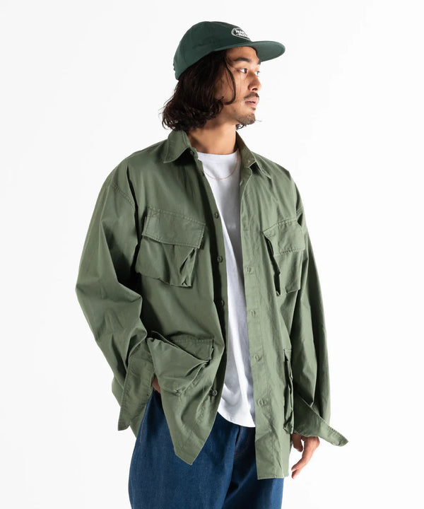 【BEDWIN |ベドウィン】L/S BIG JUNGLE SHIRT "KOVE"(OLIVE)