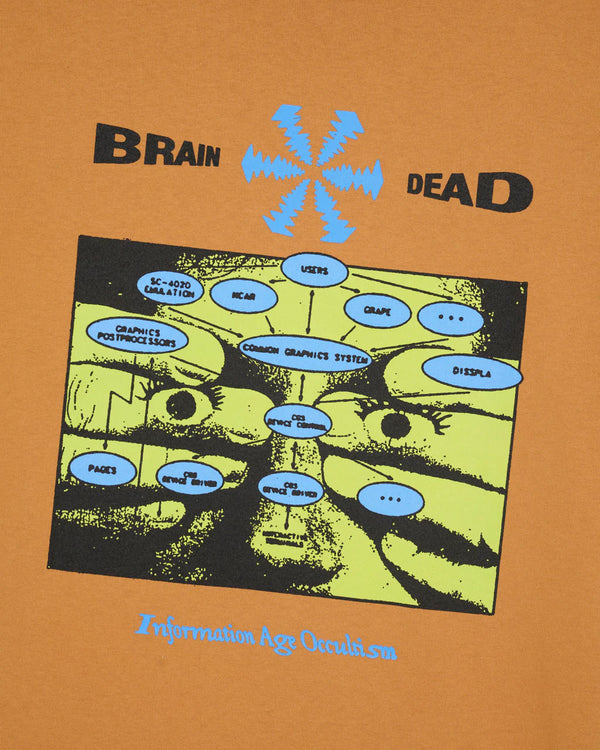 【BRAIN DEAD|ブレインデッド】INFORMATION AGE OCCULTISM T-SHIRT/インフォメーションオカルティズムTシャツ(CUMIN)