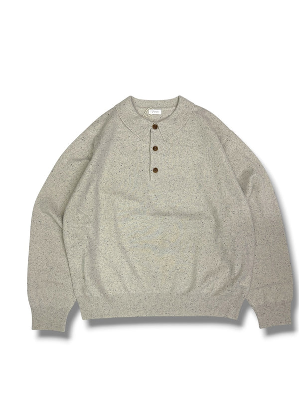 【CREPUSCULE|クレプスキュール】KNIT POLO/ニットポロ(WHITE , GRAY , BLACK) 正規取扱店舗 公式オンライン通販 島根 松江 26FW 