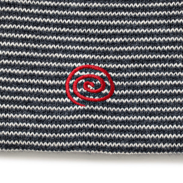 【SOL soonerorlater|ソル スーナーオアレイター】KNITTED BORDER BEANIE(BLACK&IVORY) 正規取扱店舗 公式オンライン通販 島根 松江 ビーニー 26AW GuruGuruロゴ