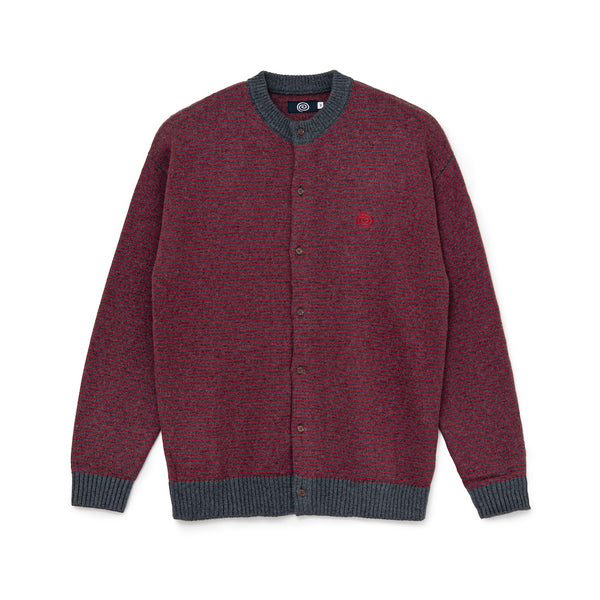 【SOL soonerorlater|ソル スーナーオアレイター】KNITTED BORDER CARDIGAN(BURGUNDY&CHARCOAL , BLACK&IVORY) 正規取扱店舗 公式オンライン通販 島根 松江 ニットカーディガン ボーダーニット 26AW