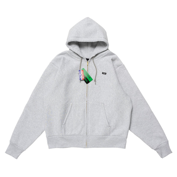 【LQQK STUDIO | ルックスタジオ】SIGNATURE FLEECE ZIP HOODIE/シグネイチャーフリースジップフーディー(ASH HEATHER)