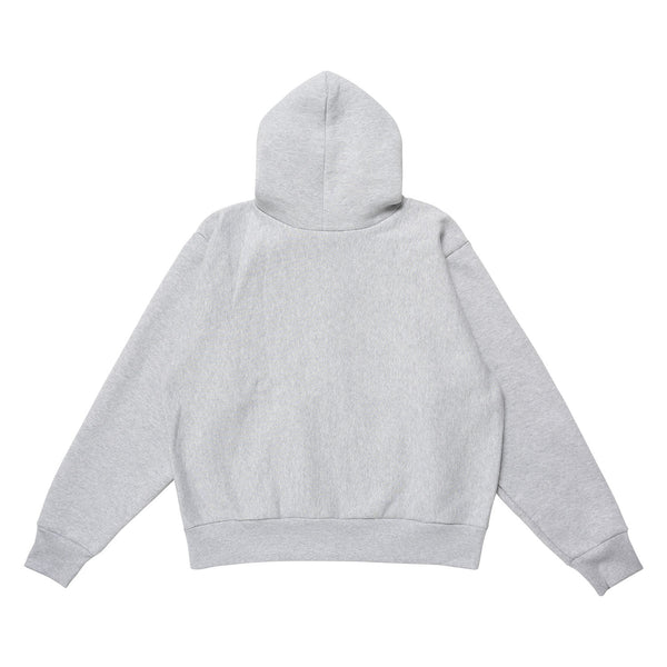 【LQQK STUDIO | ルックスタジオ】SIGNATURE FLEECE ZIP HOODIE/シグネイチャーフリースジップフーディー(ASH HEATHER)