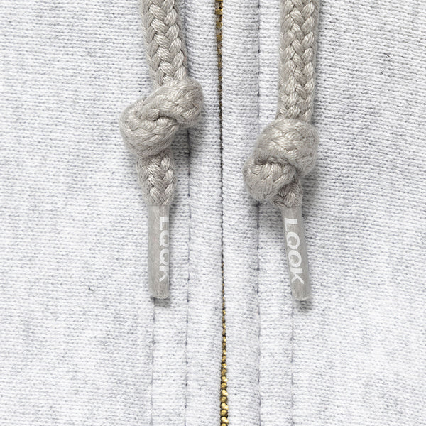 【LQQK STUDIO | ルックスタジオ】SIGNATURE FLEECE ZIP HOODIE/シグネイチャーフリースジップフーディー(ASH HEATHER)