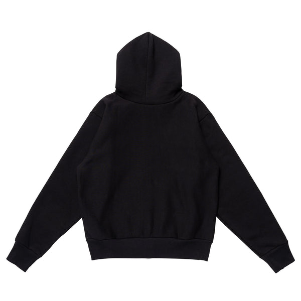 【LQQK STUDIO | ルックスタジオ】SIGNATURE FLEECE ZIP HOODIE/シグネイチャーフリースジップフーディー(BLACK)