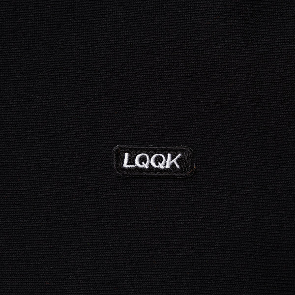 【LQQK STUDIO | ルックスタジオ】SIGNATURE FLEECE ZIP HOODIE/シグネイチャーフリースジップフーディー(BLACK)