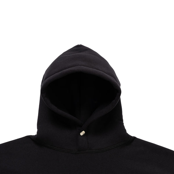 【LQQK STUDIO | ルックスタジオ】SIGNATURE SNAP FLEECE HOODIE/シグネイチャー スナップ フリースフーディー(BLACK)