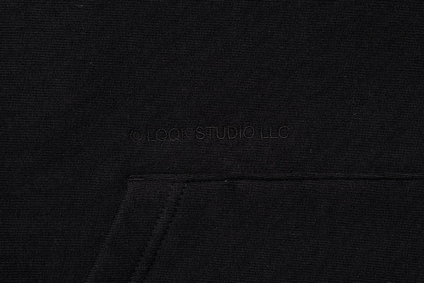 【LQQK STUDIO | ルックスタジオ】MIDWEIGHT FLEECE HOODIE/ミッドウェイトフリースフーディー(BLACK)