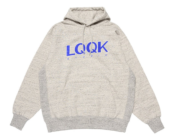 【LQQK STUDIO | ルックスタジオ】MIDWEIGHT FLEECE LOGO HOODIE/ミッドウェイトフリースロゴフーディー(OATMEAL HEATHER)