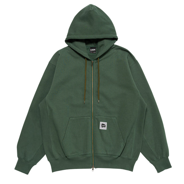 【LQQK STUDIO|ルックスタジオ】SWEAT ZIP HOODIE/スウェットジップフーディー(GREEN , BLACK)