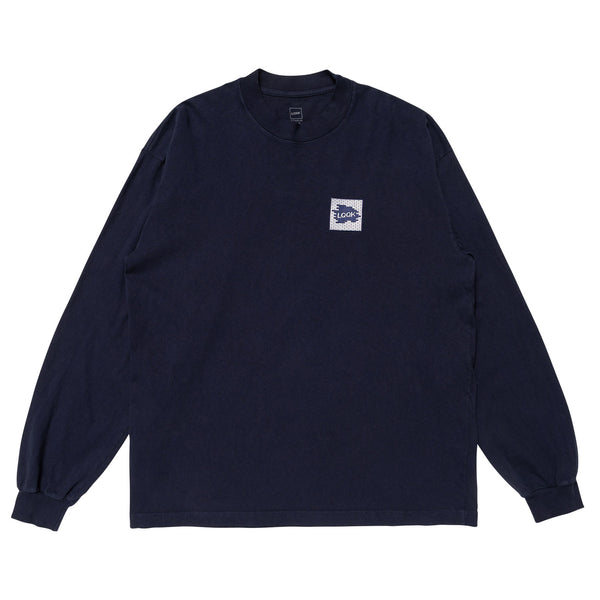 【LQQK STUDIO|ルックスタジオ】L/S BRICK LOGO TEE/ロングスリーブ ブリックロゴTシャツ(STONE , NAVY)
