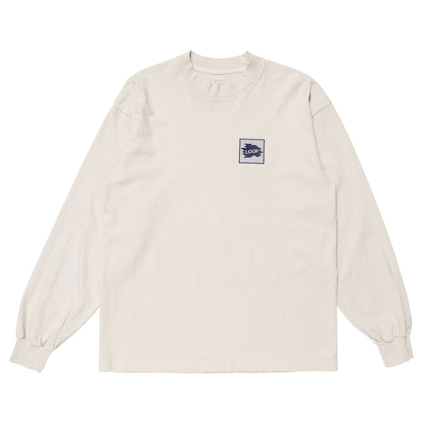 【LQQK STUDIO|ルックスタジオ】L/S BRICK LOGO TEE/ロングスリーブ ブリックロゴTシャツ(STONE , NAVY)