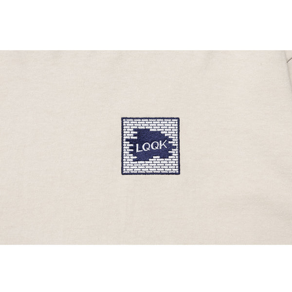 【LQQK STUDIO|ルックスタジオ】L/S BRICK LOGO TEE/ロングスリーブ ブリックロゴTシャツ(STONE , NAVY)