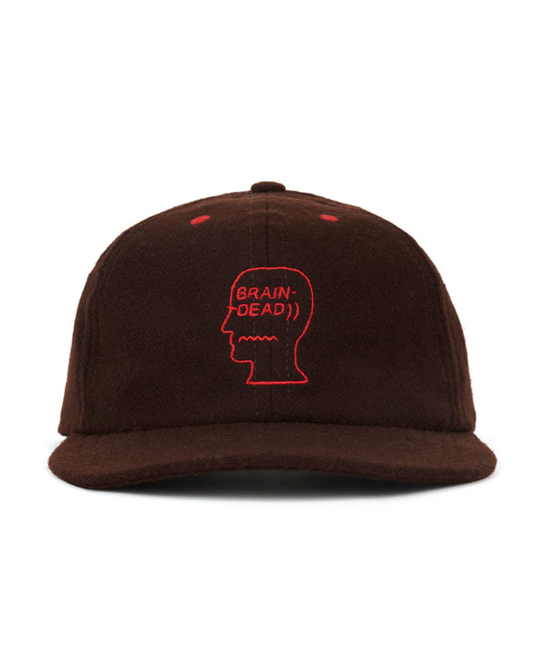 【BRAIN DEAD|ブレインデッド】FLANNEL CLASSIC LOGOHEAD 6 PANEL HAT/フランネルクラシックロゴヘッド6パネルハット(BROWN)