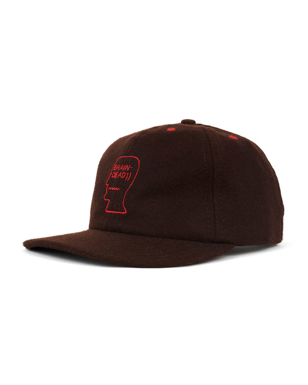 【BRAIN DEAD|ブレインデッド】FLANNEL CLASSIC LOGOHEAD 6 PANEL HAT/フランネルクラシックロゴヘッド6パネルハット(BROWN)