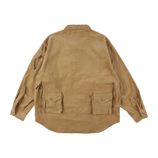 【MODMNT|モドメント】CORDUROY UTILITY CPO SHIRT/コーデュロイユーティリティCPOシャツ (BEIGE)