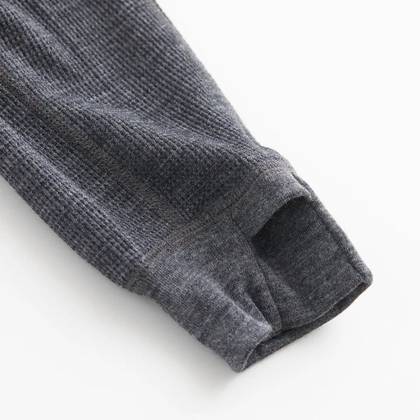 MERINO WAFFLE LONG T-SHIRT/メリノワッフル ロングTシャツ(CHARCOAL)