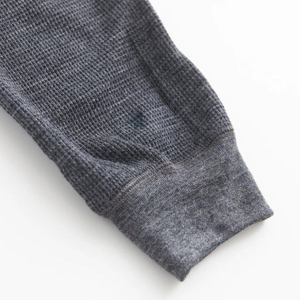 【PAPERSKY WEAR|ペーパースカイウェア】MERINO WAFFLE LONG T-SHIRT/メリノワッフル ロングTシャツ(CHARCOAL)