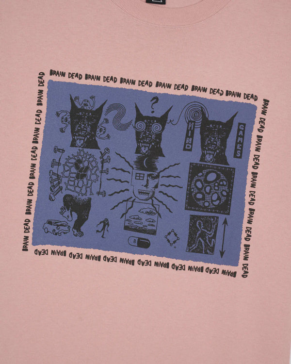 【BRAIN DEAD|ブレインデッド】MIND GAMES T-SHIRT/マインドゲームTシャツ(MAUVE)