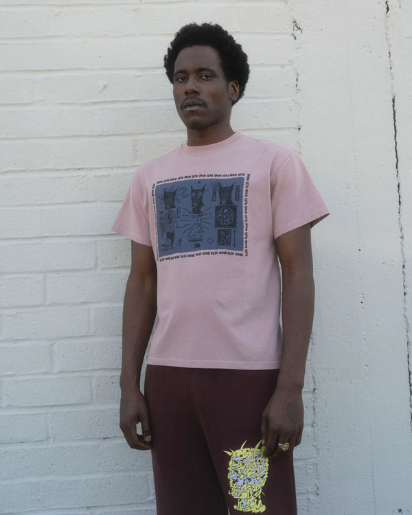 【BRAIN DEAD|ブレインデッド】MIND GAMES T-SHIRT/マインドゲームTシャツ(MAUVE)