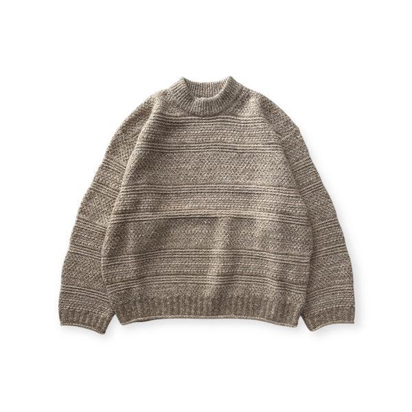 【CREPUSCULE|クレプスキュール】MULTI BORDER MIX P/O/マルチボーダーミックスプルオーバー(BEIGE , BROWN , NAVY))