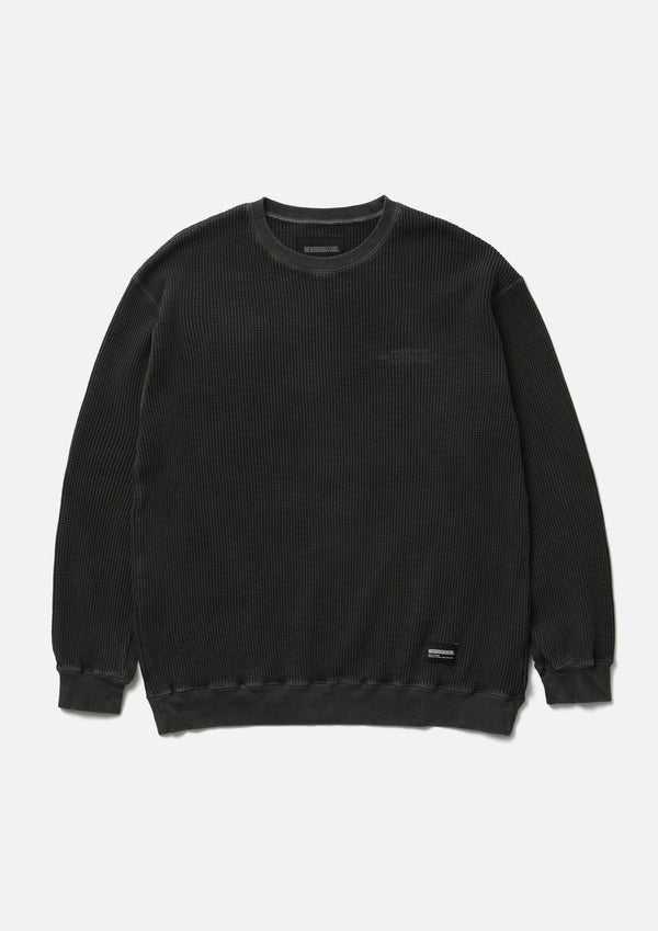 【NEIGHBORHOOD|ネイバーフッド】PIGMENT WAFFLE CREWNECK LS (OLIVE DRAB,BLACK)