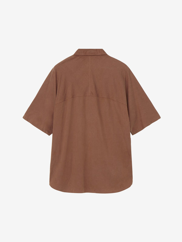 【THE NORTH FACE|ザノースフェイス】S/S ARROWLINE SHIRT/S/Sアローラインシャツ(CN チップブラウン,AN アビエイターネイビー)