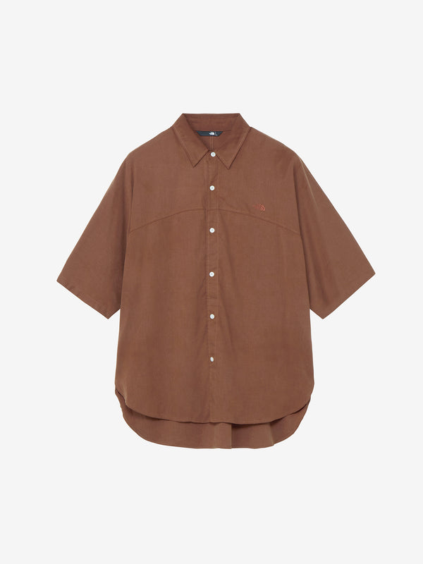 【THE NORTH FACE|ザノースフェイス】S/S ARROWLINE SHIRT/S/Sアローラインシャツ(CN チップブラウン,AN アビエイターネイビー)
