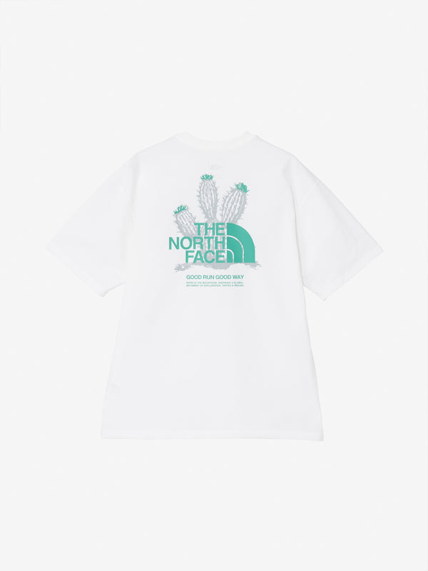【THE NORTH FACE|ザノースフェイス】S/S FREE RUN ES GRAPHIC CREW/S/Sフリーラン ES グラフィッククルー(W ホワイト,CR キャバングレー,K ブラック)