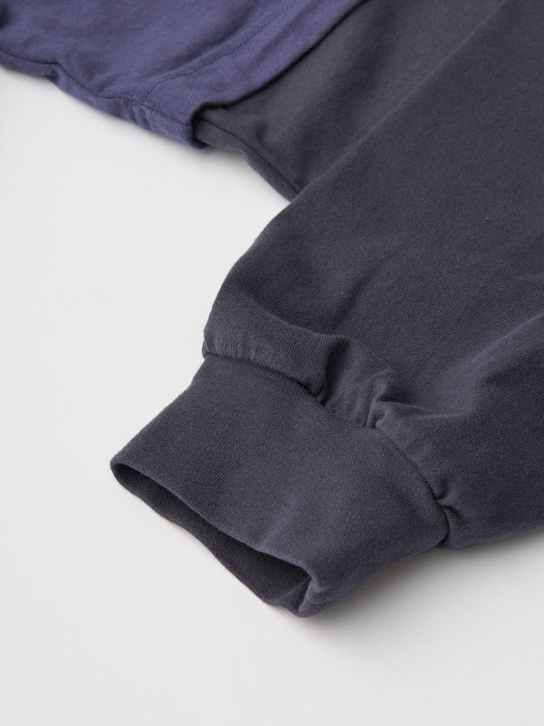 【SEDAN ALL-PURPOSE|セダンオールパーパス】OVAL LOGO LAYERED TEE/オーバルロゴレイヤードL/S Tシャツ(NAVY/CHARCOAL)