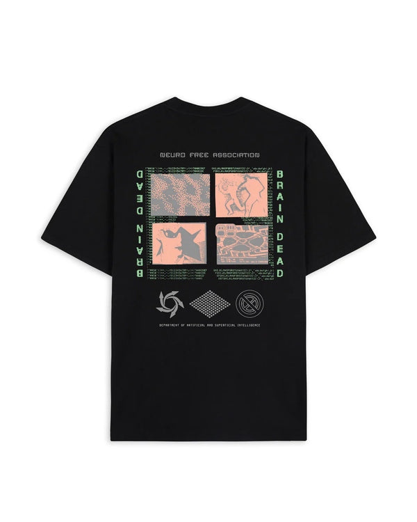 【BRAIN DEAD|ブレインデッド】NEURO FREE ASSOCIATION T-SHIRT/ニューロフリーアソシエーションTシャツ(WASHED BLACK)