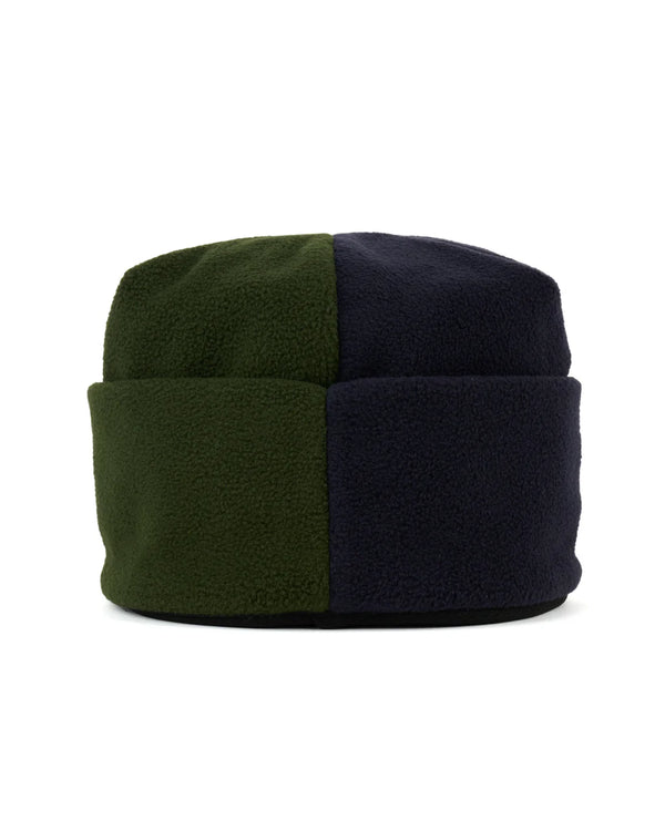 【BRAIN DEAD|ブレインデッド】ORGANIC PANEL POLAR FLEECE BEANIE/オーガニックパネルポーラーフリースビーニー(NAVY/OLIVE)