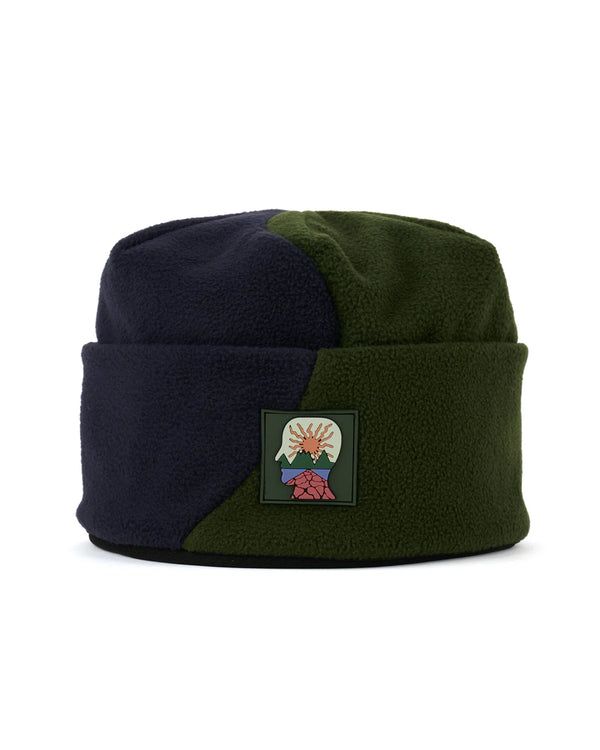 【BRAIN DEAD|ブレインデッド】ORGANIC PANEL POLAR FLEECE BEANIE/オーガニックパネルポーラーフリースビーニー(NAVY/OLIVE)
