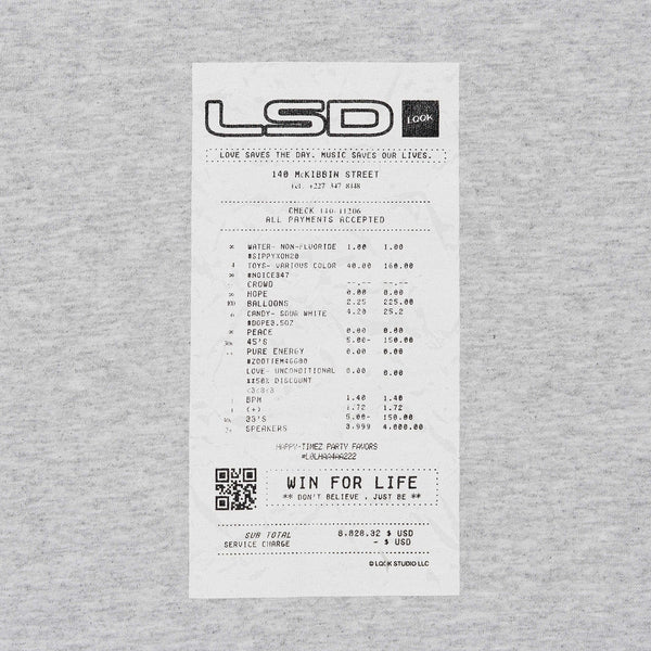 【LQQK STUDIO | ルックスタジオ】LSD TEE(GREY , WASHED BLACK)