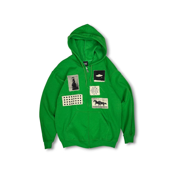 【PAJA STUDIO|パハ スタジオ】PASTING ZIP-UP HOODIE/パスティングジップアップフーディー(IRISH GREEN , BROWN) 正規取扱店舗 公式オンライン通販 島根 松江 26FW シルクスクリーンプリント