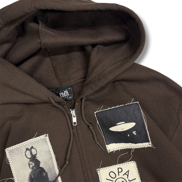 【PAJA STUDIO|パハ スタジオ】PASTING ZIP-UP HOODIE/パスティングジップアップフーディー(IRISH GREEN , BROWN) 正規取扱店舗 公式オンライン通販 島根 松江 26FW シルクスクリーンプリント