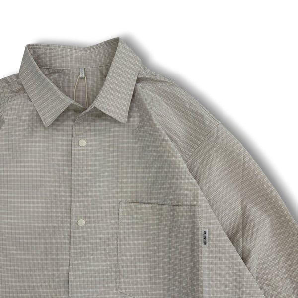 【迷迭香|マンネンロウ】PR CHECK SHIRT1/PR チェックシャツ1(OFF , GRY) 正規取扱店舗 公式オンライン通販 島根 松江 シアサッカーシャツ 