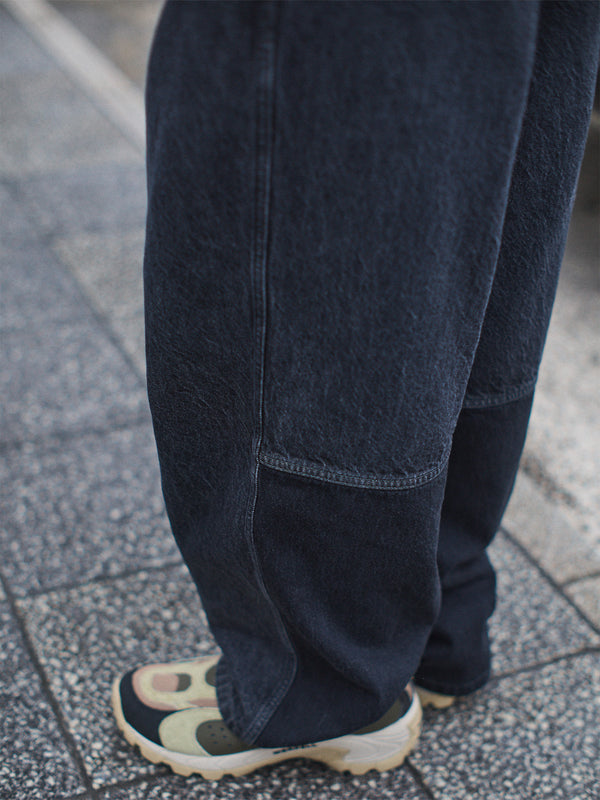 TWO-TONE WIDE JEANS/ツートーンワイドジーンズ(BLACK)