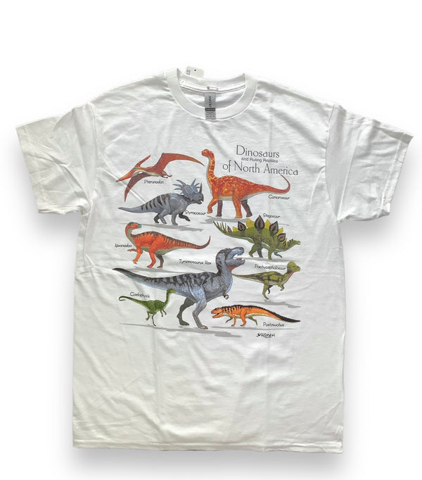 S/S PRINT TEE "DINOSAURS"/S/S プリントティー "ダイナソー"(WHITE)