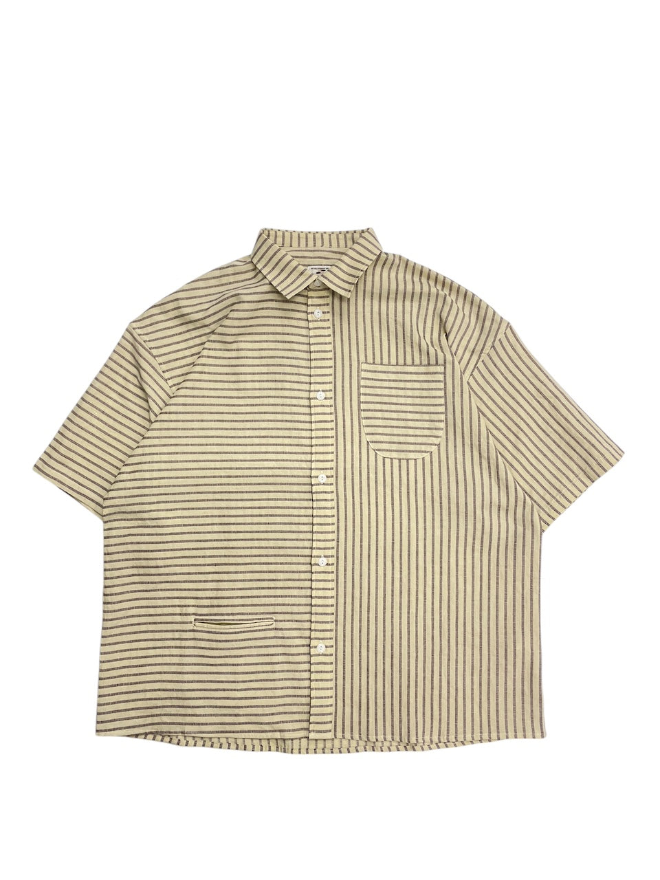 トップス NOROLL NORMAL SHIRT NOROLL NORMAL SHIRT STRIPE S/S - BROWN ブルー / ノーロール