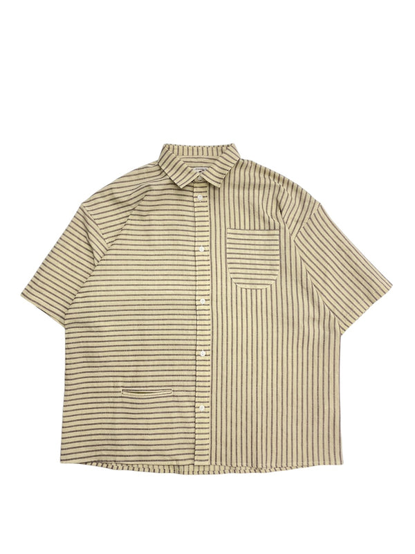 【NOROLL|ノーロール】NORMAL SHIRT STRIPE S/S/ノーマルシャツ ストライプSS(BROWN , BLUE)
