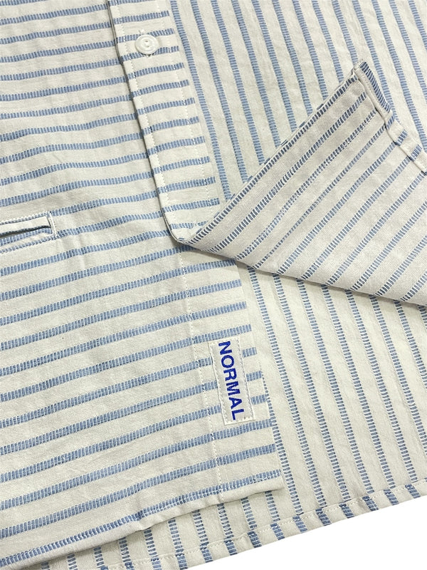 【NOROLL|ノーロール】NORMAL SHIRT STRIPE S/S/ノーマルシャツ ストライプSS(BROWN , BLUE)