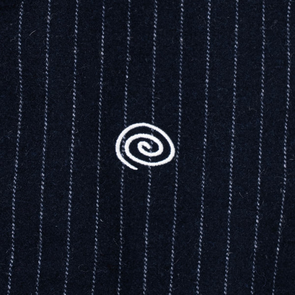 【SOL soonerorlater|ソル スーナーオアレイター】PIN-STRIPE PADDED VEST(NAVY) 正規取扱店舗 公式オンライン通販 島根 松江 26AW ダウンベスト 
