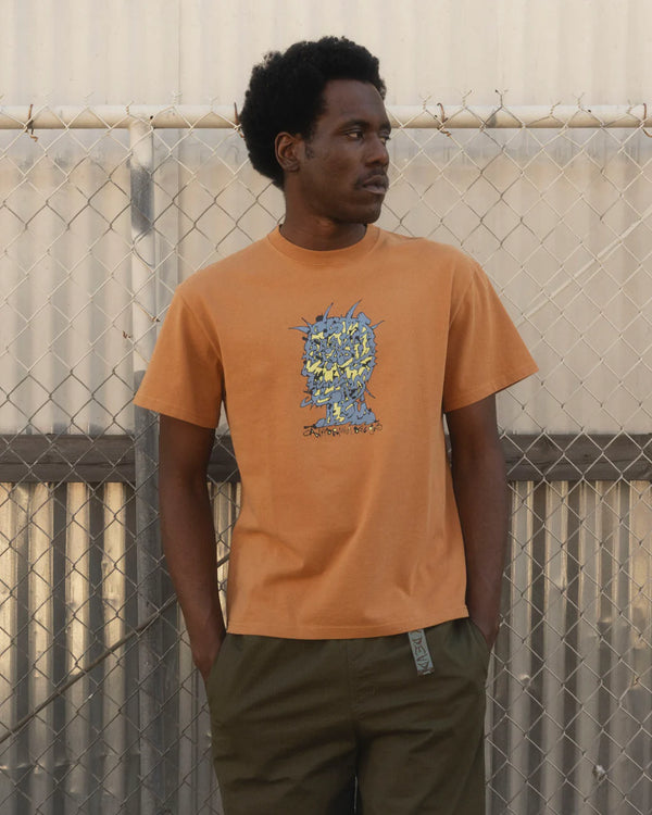 【BRAIN DEAD|ブレインデッド】SCRAMBLED HEAD T-SHIRT/スクランブルヘッドTシャツ(CUMIN)