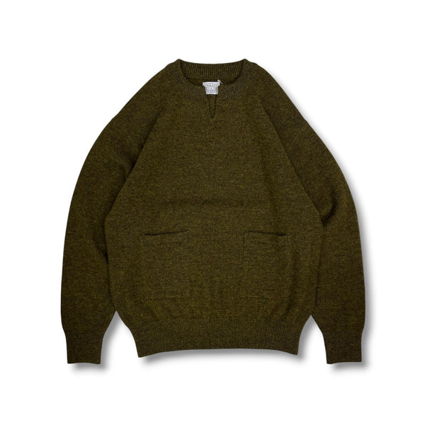 【PAJA STUDIO|パハ スタジオ】SEPARATE POCKET SWEATER/セパレイトポケットセーター(KHAKI)正規取扱店舗 公式オンライン通販 島根 松江 26FW ニット シェットランドウール