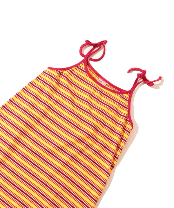 【WALLA WALLA SPORT|ワラワラスポーツ】STRIPE CAMISOLE ONE-PIECE/ストライプ キャミソール ワンピース(YELLOW/RED)
