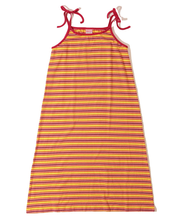 【WALLA WALLA SPORT|ワラワラスポーツ】STRIPE CAMISOLE ONE-PIECE/ストライプ キャミソール ワンピース(YELLOW/RED)