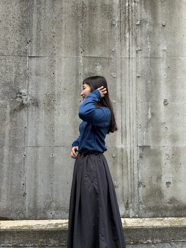【WALLA WALLA SPORT|ワラワラスポーツ】STRIPE THERMAL CREW/ストライプサーマルクルー(BRICK , DARK INDIGO , OLD GREEN , DARK BROWN)